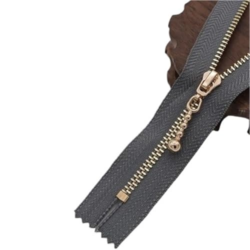 BgnEhRfL Reißverschluss, Reißverschlüsse, Metallreißverschluss mit geschlossenem Ende, DIY-Taschenkleidung, Machen Sie Handtasche bunt for Nähen, Basteln(Deep Gray,20cm) von BgnEhRfL