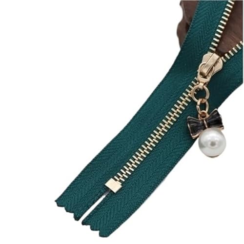 BgnEhRfL Reißverschluss, Reißverschlüsse, Metallreißverschluss mit geschlossenem Ende, DIY-Taschenkleidung, Machen Sie Handtasche bunt for Nähen, Basteln(Deep Green,15cm) von BgnEhRfL