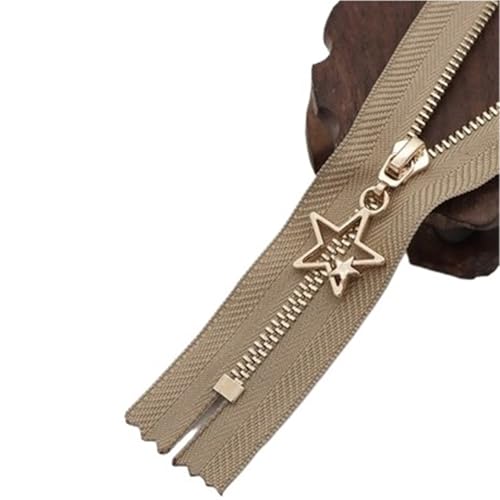 BgnEhRfL Reißverschluss, Reißverschlüsse, Metallreißverschluss mit geschlossenem Ende, DIY-Taschenkleidung, Machen Sie Handtasche bunt for Nähen, Basteln(Khaki,40cm) von BgnEhRfL