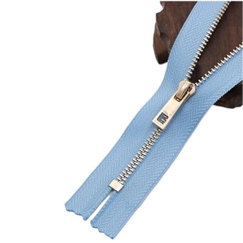 BgnEhRfL Reißverschluss, Reißverschlüsse, Metallreißverschluss mit geschlossenem Ende, DIY-Taschenkleidung, Machen Sie Handtasche bunt for Nähen, Basteln(Light Blue,40cm) von BgnEhRfL