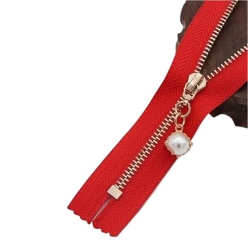 BgnEhRfL Reißverschluss, Reißverschlüsse, Metallreißverschluss mit geschlossenem Ende, DIY-Taschenkleidung, Machen Sie Handtasche bunt for Nähen, Basteln(Red,40cm) von BgnEhRfL