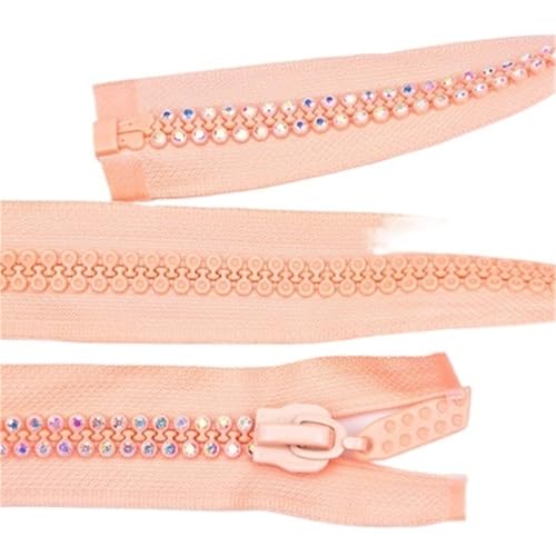 BgnEhRfL Reißverschluss, Reißverschlüsse, Strass-Reißverschluss, glänzende offene Reißverschlüsse for Nähen, DIY-Jacken, Mäntel, Kleidungszubehör for Nähen, Basteln(Light pink AB) von BgnEhRfL