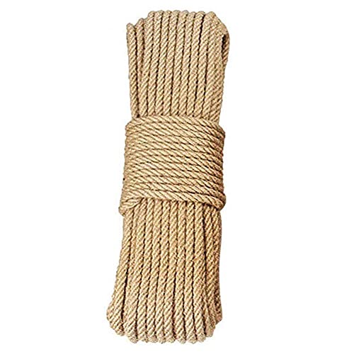 BgnEhRfL Seil, Schnur, Juteseil, 50 m gedrehtes Hanfseil, multifunktionale, solide geflochtene Juteschnur, for Klettern/Landschaftsbau/Dekorationen/Tauziehen(12mm) von BgnEhRfL