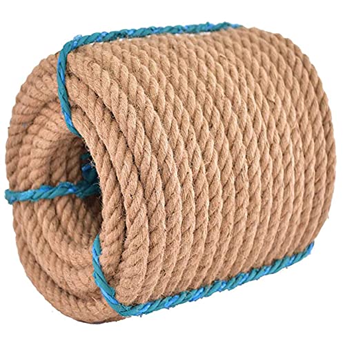 BgnEhRfL Seil, Schnur, Juteseil, Juteschnur, Hanfseil, Starke Juteschnur, Dickes Hanfseil, multifunktionales, solides geflochtenes Sisalseil for Handwerk, Dock, Dekoration(12mm50m) von BgnEhRfL