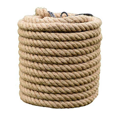 BgnEhRfL Seil, Schnur, Natürliches Hanfseil for den Außenbereich, Dickes Juteseil, nautisch, Landschaftsbau, Dekorationen, Hängeschaukel(26MM/8M) von BgnEhRfL