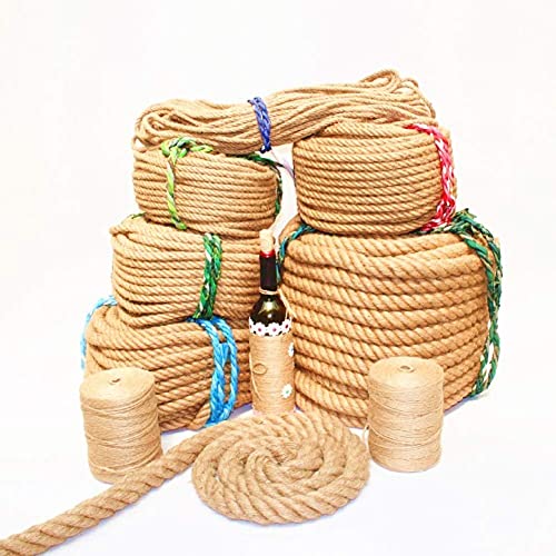 BgnEhRfL Seil, Schnur, Natürliches Juteseil, solides geflochtenes Hanfseil, multifunktionale gedrehte Juteschnur, for Klettern/Landschaftsbau/Dekorationen/Tauziehen(14mm) von BgnEhRfL