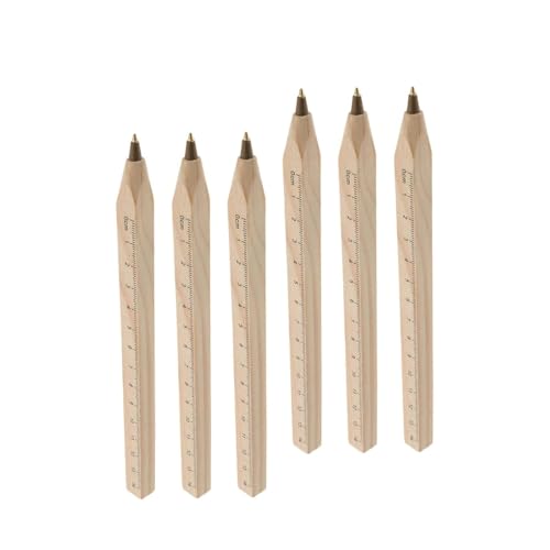 BgnEhRfL Stifte, Gelstifte, Gelschreiber, 6 Stück, Kugelschreiber, Tintenroller aus Massivholz, schwarze, tragbarer Gedenk-Signierstift, schnelltrocknende Tinte von BgnEhRfL