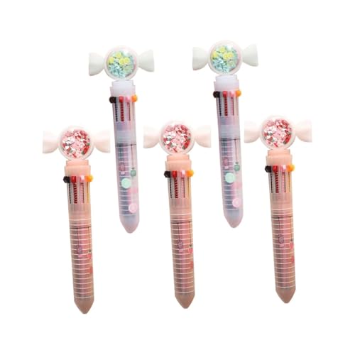 BgnEhRfL Stifte, Gelstifte, Gelschreiber, tragbar, Kugelschreiber, flüssiges Schreiben, mehrfarbige, süßer Stil for Studenten, drücken Sie schnell trocknende Tinte(5pcs) von BgnEhRfL