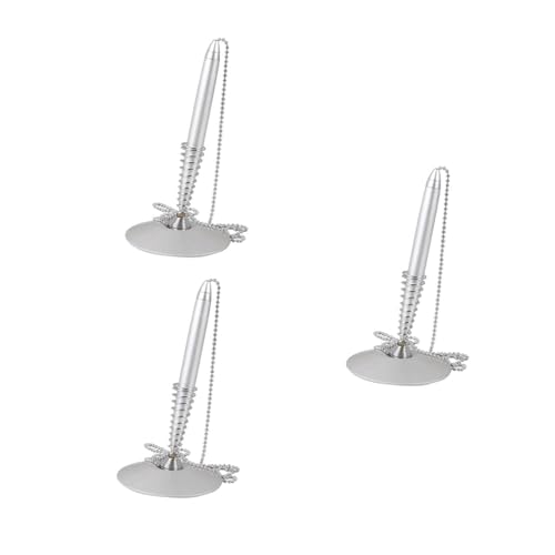 BgnEhRfL Stifte, Gelstifte, Gelschreiber Kugelschreiber Kreative Tintenroller Thekenschreiber Büro-Schreibtischstift aus Metall Bank Schnelltrocknende Tinte(Silverx3pcs) von BgnEhRfL