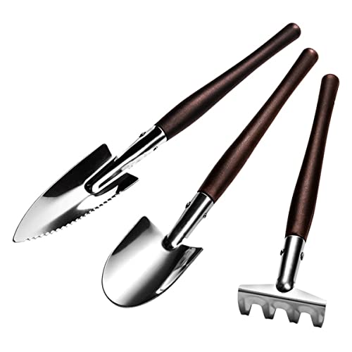 Gartengeräte, Edelstahl Schaufel Kleine Drei-Stück Set von Blumen Garten Gartenarbeit Werkzeug Set von BgnEhRfL