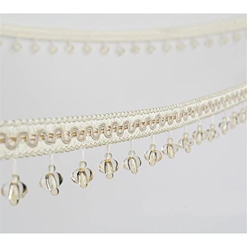 Quasten, Kristall-Quasten, 3 m lange Fransenbesatz aus Kristallperlen, Quaste, Spitzenbänder, hängende Anhängerbesatzung for Nähen, DIY-Kostümzubehör(Beige) von BgnEhRfL