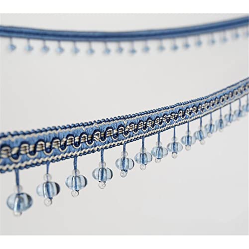Quasten, Kristall-Quasten, 3 m lange Fransenbesatz aus Kristallperlen, Quaste, Spitzenbänder, hängende Anhängerbesatzung for Nähen, DIY-Kostümzubehör(Blue) von BgnEhRfL