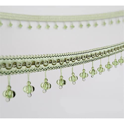 Quasten, Kristall-Quasten, 3 m lange Fransenbesatz aus Kristallperlen, Quaste, Spitzenbänder, hängende Anhängerbesatzung for Nähen, DIY-Kostümzubehör(Green) von BgnEhRfL