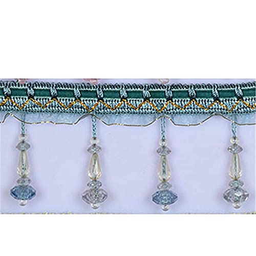 Quasten, Kristall-Quasten, Quastenfransenbesatz, Perlen-Spitzenband, Kristall-Hängekugelbesatz for handgefertigte Projekte, Nähvorhangdekoration,(Blue) von BgnEhRfL