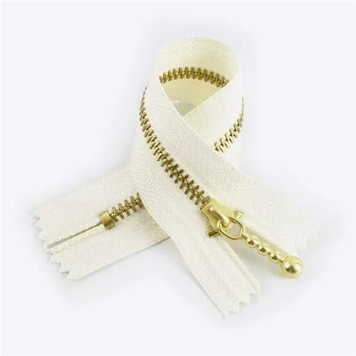 Reißverschluss, Reißverschlüsse, Metallreißverschlüsse for Nähen von Taschenreißverschlüssen, Reißverschlüsse pro Meter, bronzefarbener Reißverschluss, Ersatzzubehör for Nähen und Basteln(White Gold,1 Reißverschluss, Reißverschlüsse, Metallreißverschlüsse for Nähen von Taschenreißverschlüssen, Reißverschlüsse pro Meter, bronzefarbener Reißverschluss, Ersatzzubehör for Nähen und Basteln(White Gold,1 von BgnEhRfL