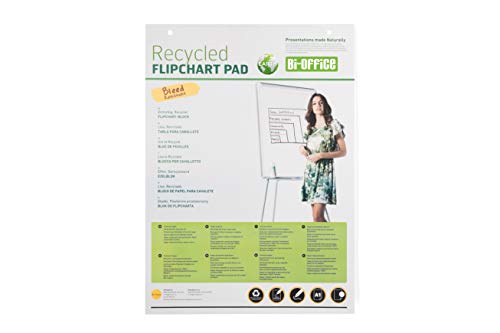 Bi-Office Earth Flipchartblock aus Recyclingpapier, A1, Blanko, 20 Blättern, 55 g/m², 5 Flipchartblöcke, FL0111803 von Bi-Office