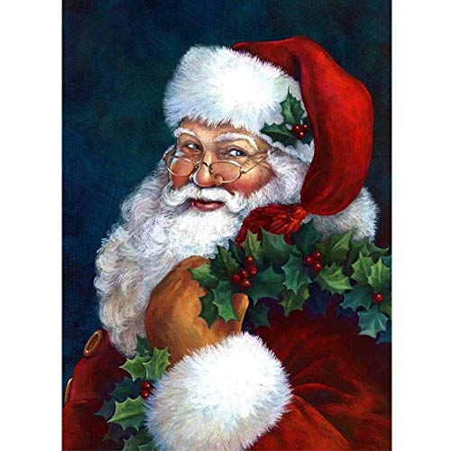 DIY Diamant Malerei Weihnachten Kits für Erwachsene,Weihnachtsmann 5D Bohrer Diamond Painting Kreuzstich Stickerei Juwel Kunst,Edelstein Kunst und Handwerk für Kinder 12x16 Zoll von BiBeGoi