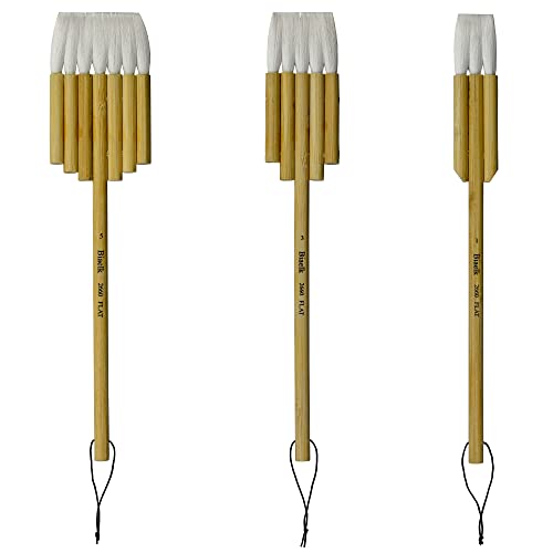 Biaelk 2660 flache Kunstpinsel aus synthetischem Ziegenhaar, Seehecht, Aquarellfarbe, Künstlerbedarf, 3 Stück #1#3#5, flache Pinsel mit karbonisiertem Bambusgriff Biaelk 2660 flache Kunstpinsel aus synthetischem Ziegenhaar, Seehecht, Aquarellfarbe, Künstlerbedarf, 3 Stück #1#3#5, flache Pinsel mit karbonisiertem Bambusgriff von Biaelk