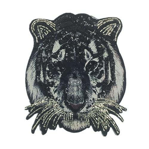 Bianriche Aufnäher mit Tiger-Pailletten, bestickt, zum Aufbügeln, Leopardenmuster, für T-Shirts, Jeans, Hüte, Taschen, DIY-Zubehör - #1 von Bianriche