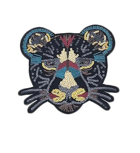 Bianriche Aufnäher mit Tiger-Pailletten, bestickt, zum Aufbügeln, Leopardenmuster, für T-Shirts, Jeans, Hüte, Taschen, DIY-Zubehör - #3 von Bianriche