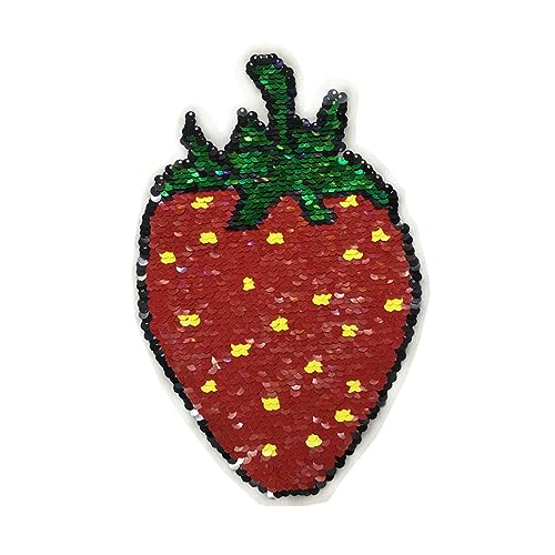 Bianriche Erdbeere, wendbare Pailletten-Flicken zum Aufnähen, für T-Shirts, Jeans, Hüte, Taschen, DIY-Zubehör Bianriche Erdbeere, wendbare Pailletten-Flicken zum Aufnähen, für T-Shirts, Jeans, Hüte, Taschen, DIY-Zubehör von Bianriche