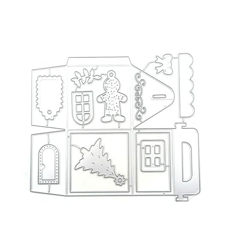 Bianriche Metall Stanzformen Weihnachten Haus Schablonen Vorlage Prägewerkzeug für Karte DIY Scrapbook Fotoalbum Dekoration von Bianriche