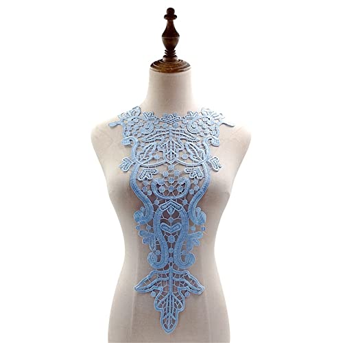 Bianriche Spitzenkragen-Applikation, Blumen-Nähflicken, bestickte Korsage für Braut- und Hochzeitskleid-Bastelprojekte, F von Bianriche