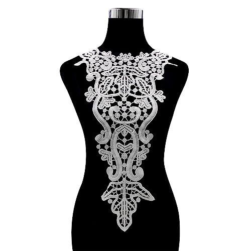 Bianriche Spitzenkragen-Applikation, Blumen-Nähflicken, bestickte Korsage für Braut- und Hochzeitskleid-Bastelprojekte, I Bianriche Spitzenkragen-Applikation, Blumen-Nähflicken, bestickte Korsage für Braut- und Hochzeitskleid-Bastelprojekte, I von Bianriche