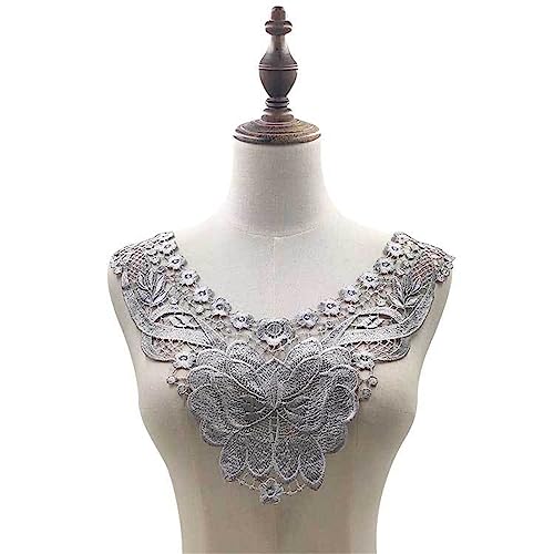 Bianriche Spitzenkragen-Applikation, Blumennähen, Ausschnitt-Patches, bestickte Corsage für Hochzeitskleid, 30 x 36 cm, D Bianriche Spitzenkragen-Applikation, Blumennähen, Ausschnitt-Patches, bestickte Corsage für Hochzeitskleid, 30 x 36 cm, D von Bianriche