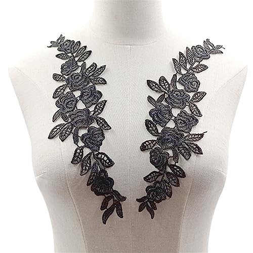 Bianriche Spitzenkragen-Stickerei-Applikation, Blumen-Ausschnitt, Nähflicken, Besatz für DIY-Projekte, Hochzeitskleid, Brautkleidung, Dekoration, 1 Paar, schwarz Bianriche Spitzenkragen-Stickerei-Applikation, Blumen-Ausschnitt, Nähflicken, Besatz für DIY-Projekte, Hochzeitskleid, Brautkleidung, Dekoration, 1 Paar, schwarz von Bianriche