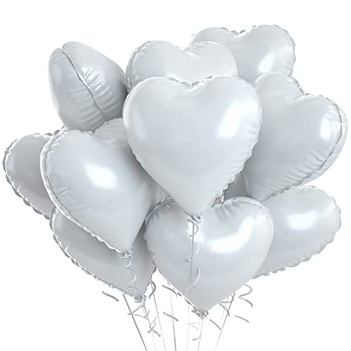Herzluftballons Weiß, 10 Stück Grau Weiße Folienballon Herz, Weiß Herzluftballons Helium Hochzeit 18 Zoll Weiss Herz Folienballon Valentinstag für Weiß Hochzeit, Geburtstagsfeier, Just Married Deko Herzluftballons Weiß, 10 Stück Grau Weiße Folienballon Herz, Weiß Herzluftballons Helium Hochzeit 18 Zoll Weiss Herz Folienballon Valentinstag für Weiß Hochzeit, Geburtstagsfeier, Just Married Deko von Biapian