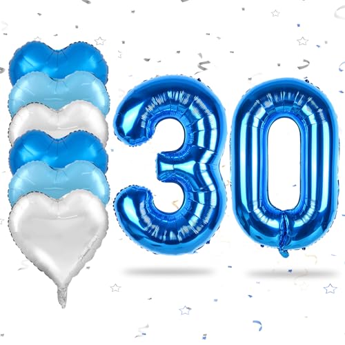Luftballon 30. Geburtstag, 40 Zoll Blaue Zahl 30 Luftballon, XXL Groß Blau Nummer 30 Folienballon Blau Silber Herzluftballons Helium für Männer Frauen Babyparty Jubiläum 30. Geburtstag Party Deko Luftballon 30. Geburtstag, 40 Zoll Blaue Zahl 30 Luftballon, XXL Groß Blau Nummer 30 Folienballon Blau Silber Herzluftballons Helium für Männer Frauen Babyparty Jubiläum 30. Geburtstag Party Deko von Biapian