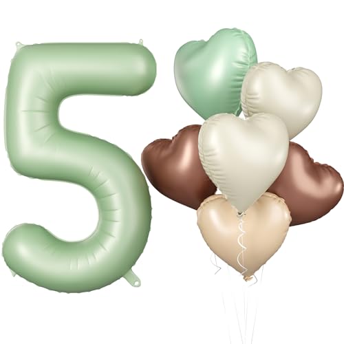 Luftballon 5. Geburtstag, 40 Zoll Salbeigrün Zahl 5 Luftballon, XXL Olivgrün Nummer 5 Folienballon Beige Braune Aprikosen Herzluftballons für Jungen Mädchen Babyparty 5. Geburtstag Party Deko Luftballon 5. Geburtstag, 40 Zoll Salbeigrün Zahl 5 Luftballon, XXL Olivgrün Nummer 5 Folienballon Beige Braune Aprikosen Herzluftballons für Jungen Mädchen Babyparty 5. Geburtstag Party Deko von Biapian
