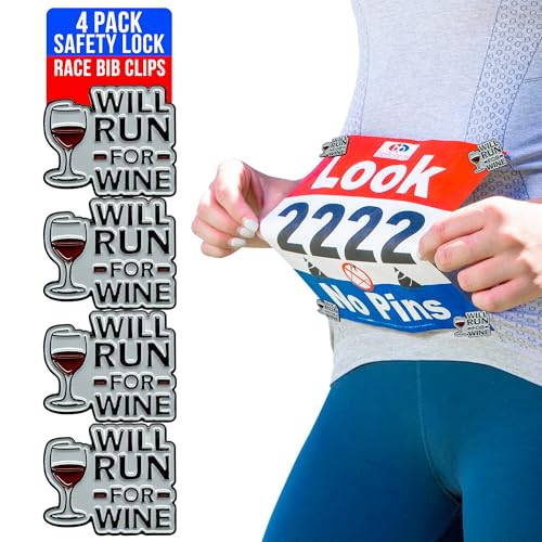 BibBoards Metall "Will Run for Wine" Event Clips,bibSNAPS Sicherheitsschloss Lätzchen Clips, beseitigen Sicherheitsnadeln, Kleidungsnadeln Ersatz, zur Sicherung von Lauf- und Fahrradnummer BibBoards Metall "Will Run for Wine" Event Clips,bibSNAPS Sicherheitsschloss Lätzchen Clips, beseitigen Sicherheitsnadeln, Kleidungsnadeln Ersatz, zur Sicherung von Lauf- und Fahrradnummer von BibBoards