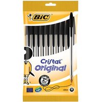 BIC Kugelschreiber Cristal Original transparent Schreibfarbe schwarz, 10 St. von Bic