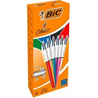 BIC 4-Farben-Kugelschreiber 4 Colours Shine farbsortiert Schreibfarbe farbsortiert, 12 St. von Bic