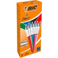 BIC 4-Farben-Kugelschreiber 4 Colours Shine farbsortiert Schreibfarbe farbsortiert, 12 St. von Bic