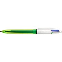BIC 4-Farben-Kugelschreiber 4 Colours Fluo gelb Schreibfarbe farbsortiert, 1 St. von Bic
