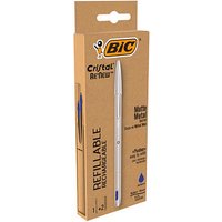 BIC Kugelschreiber Cristal Re'New silber Schreibfarbe blau, 1 Set von Bic