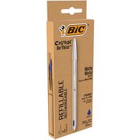 BIC Kugelschreiber Cristal Re'New metallic-silber, Schreibfarbe: blau, 1 Set von Bic