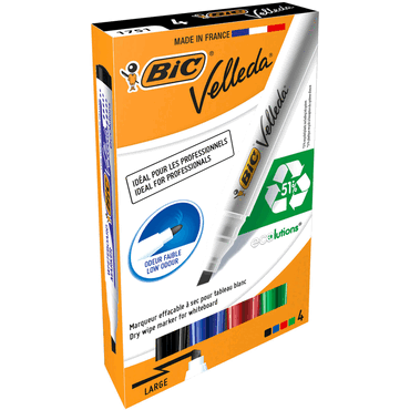BiC Whiteboard Marker Velleda - 1701 ECOlutions ca. 3 7 - 5 5 mm 4er E von Bic