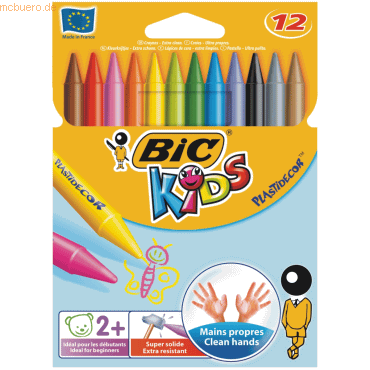 Bic Wachsmalkreiden Plastidecor sortiert VE=12 Stück von Bic