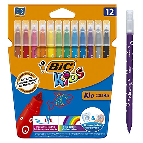 BIC Kids 9202942 Fasermaler Kid Couleur, 12 Stück von Bickids