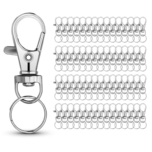 100 Sets kleine Karabinerhaken aus Metall mit Schlüsselringen, 100 Sets Mini-Karabinerverschlüsse mit O-Ring für Schlüsselanhänger-Clip, Kunsthandwerk, DIY-Schmuckherstellung, Silber 100 Sets kleine Karabinerhaken aus Metall mit Schlüsselringen, 100 Sets Mini-Karabinerverschlüsse mit O-Ring für Schlüsselanhänger-Clip, Kunsthandwerk, DIY-Schmuckherstellung, Silber von Bidponds