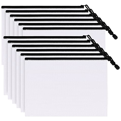 12 Stück A4 Kunststoff Zip Wallets Folders,A4 Plastic Wallets Zip Lock Bags,A4 Plastic Zip Document Folder von Bidponds
