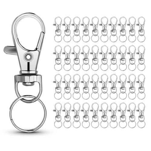 40 Sets kleine Karabinerhaken aus Metall mit Schlüsselringen, 40 Sets Mini-Karabinerverschlüsse mit O-Ring für Schlüsselanhänger-Clip, Kunsthandwerk, DIY-Schmuckherstellung, Silber 40 Sets kleine Karabinerhaken aus Metall mit Schlüsselringen, 40 Sets Mini-Karabinerverschlüsse mit O-Ring für Schlüsselanhänger-Clip, Kunsthandwerk, DIY-Schmuckherstellung, Silber von Bidponds