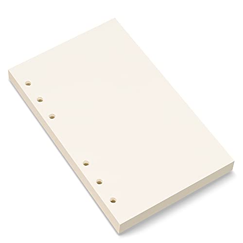 A6 Blanko-Papier Nachfüllpapier 6 Löcher Beutelloses Blatt für Filofax Personal Binder Planer 80 Blatt/160 Leere Seiten 10,4 x 16,8 cm Beige (1) B001204 von Bidponds