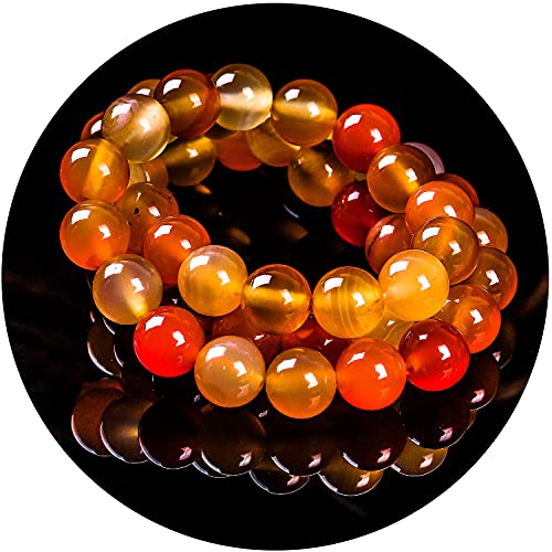 Bidyingvic 100 Stück 8 mm Naturstein-Mix orange lose runde Perlen für Schmuckherstellung DIY Armbänder von Bidyingvic