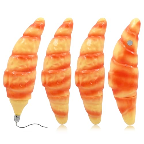 BieFuSin 4PCS Neuheit Kugelschreiber Funny Writing Pen, 0.5 mm schwarze Tinte Stifte kreative Fast Food Geformt Stifte, Haus Schule Büro Dekoration Geschenk liefert (Croissant) von BieFuSin