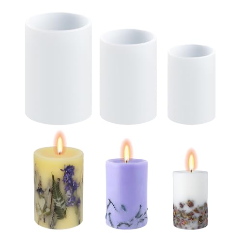 Bieiyhe 3 Stück Zylinderförmige Silikon Kerzen Gießform,Kerzenformen zum Gießen,3d Silikonform Kerze,Wachsformen,Silikon Formen für Kerzen Selber Machen,Epoxidharz Kerzenhalter Formen für Handwerk Bieiyhe 3 Stück Zylinderförmige Silikon Kerzen Gießform,Kerzenformen zum Gießen,3d Silikonform Kerze,Wachsformen,Silikon Formen für Kerzen Selber Machen,Epoxidharz Kerzenhalter Formen für Handwerk von Bieiyhe